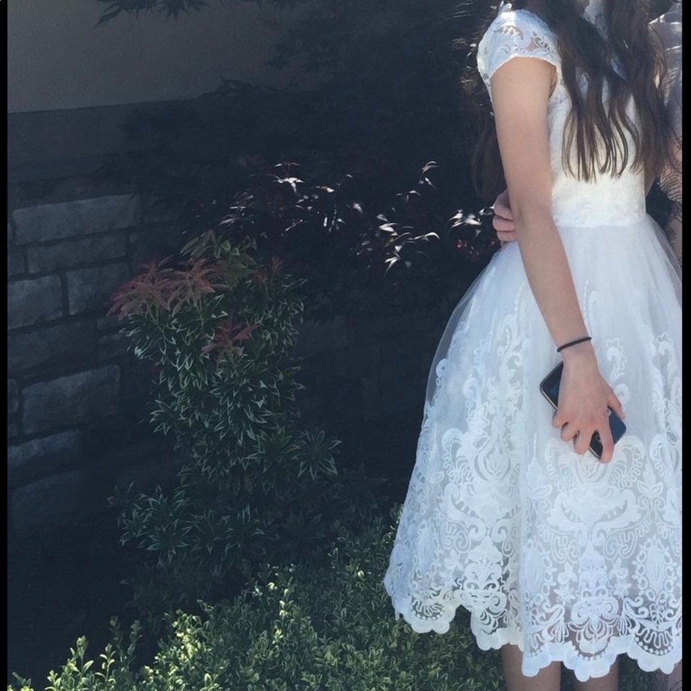 White midi dress